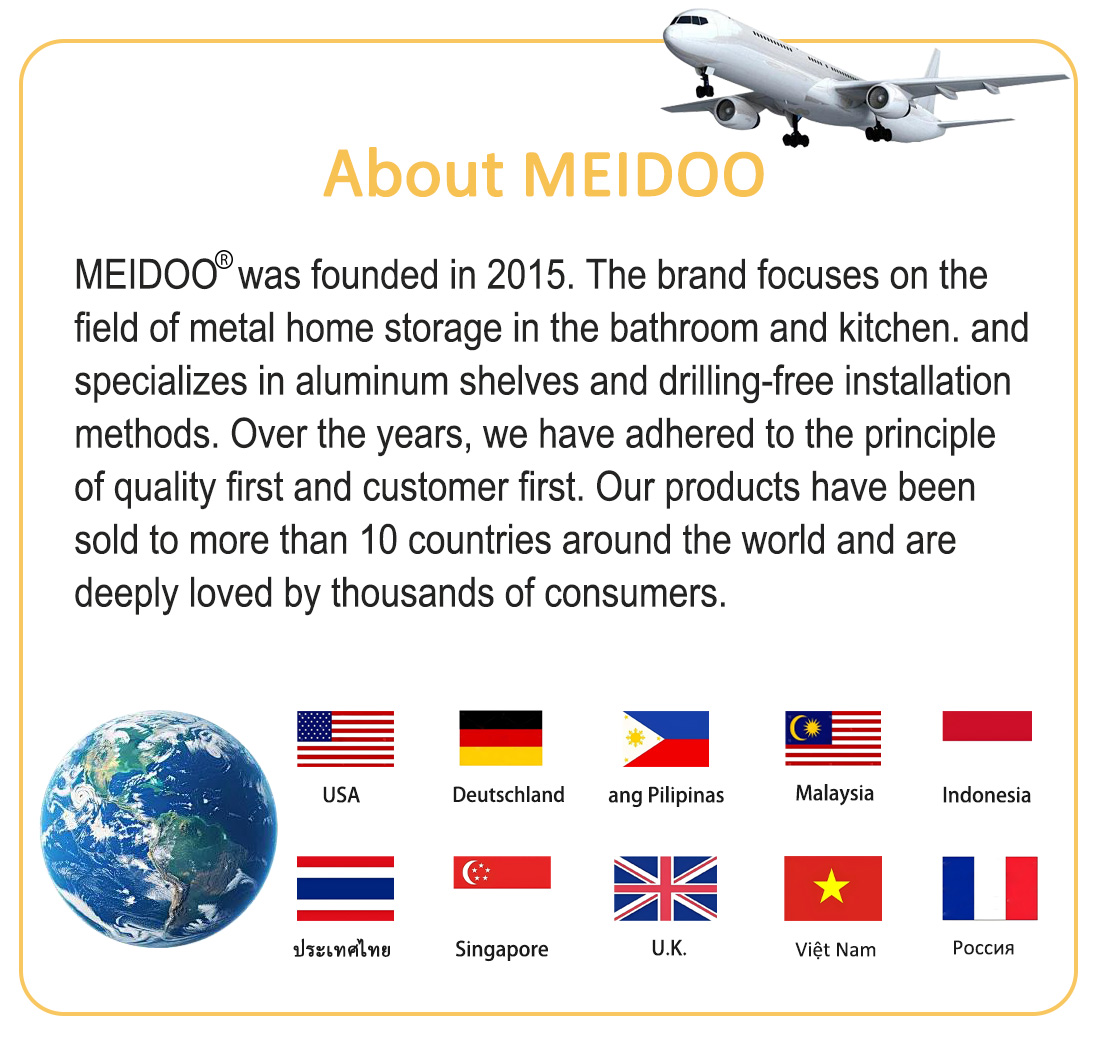 MEIDOO Wall Mounted Bathroom Towel Rack Grey | Shopee Malaysia