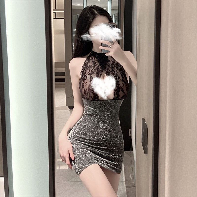 Sexy Lingerie Lace Babydoll Clothing See Through Dress Transparent ...
