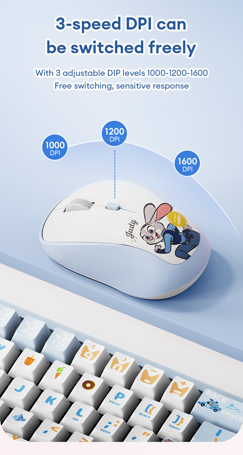 Disney QS-MS07 Wireless Mouse Stable Connection Sweatproof Comfortable ...