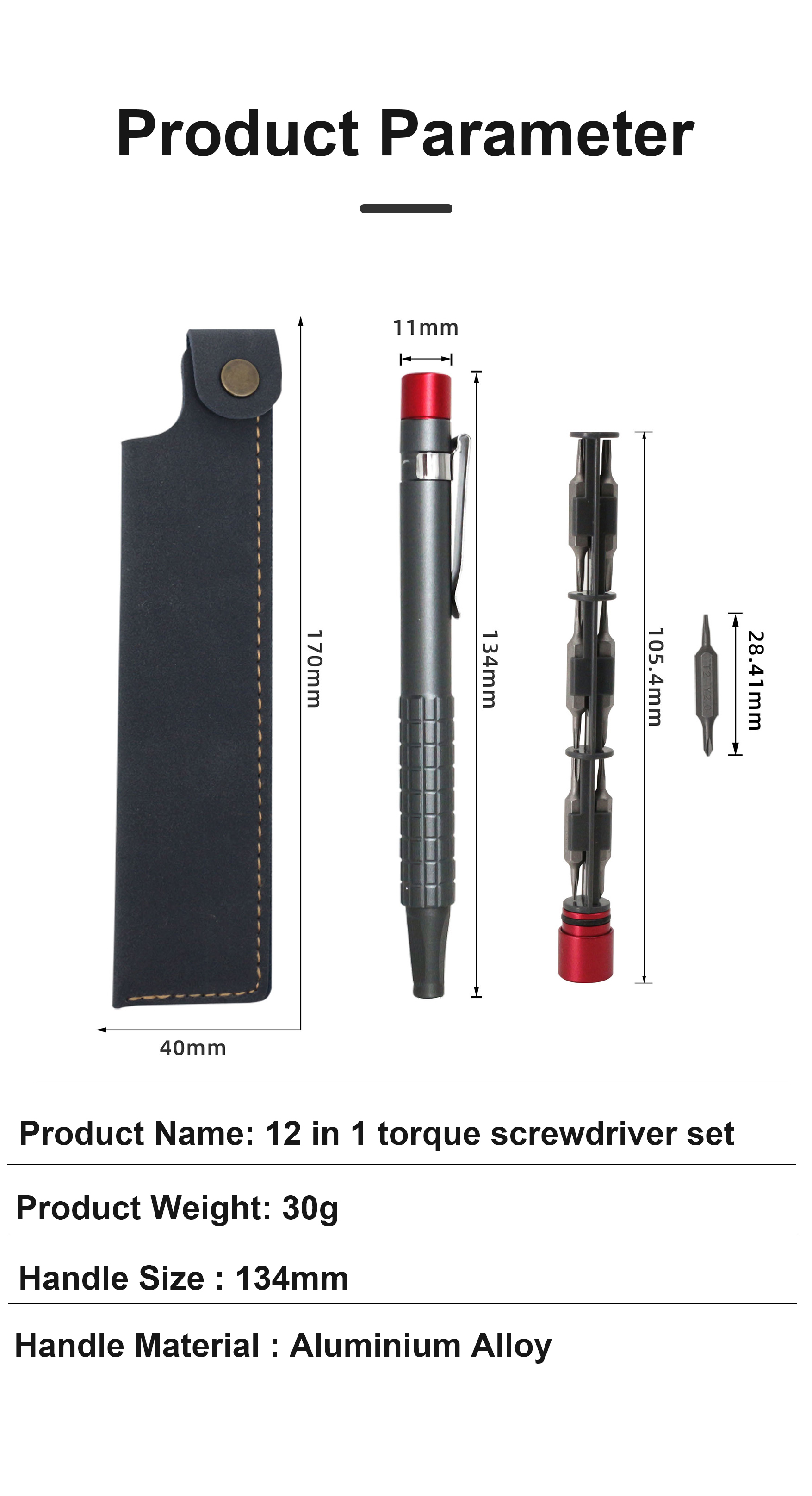 12 IN 1 Torque Screwdriver Set Pen Type Tool Screwdriver Lightweight ...