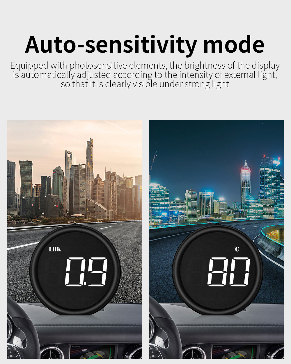 OBD2 HUD Head Up Display Speedometer with Fuel Consumption Temp ...