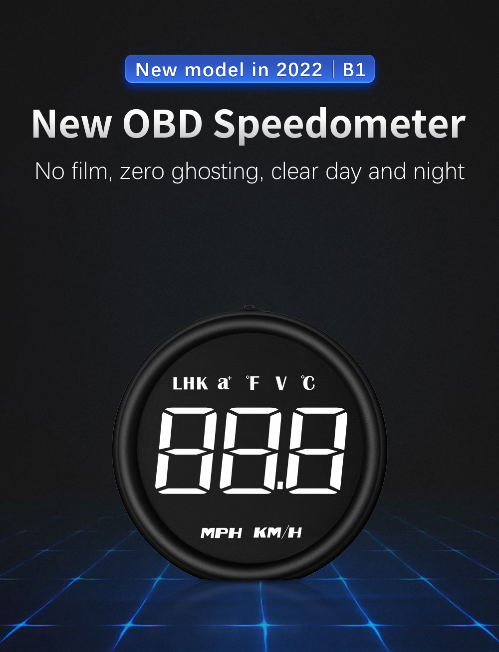 OBD2 HUD Head Up Display Speedometer with Fuel Consumption Temp ...