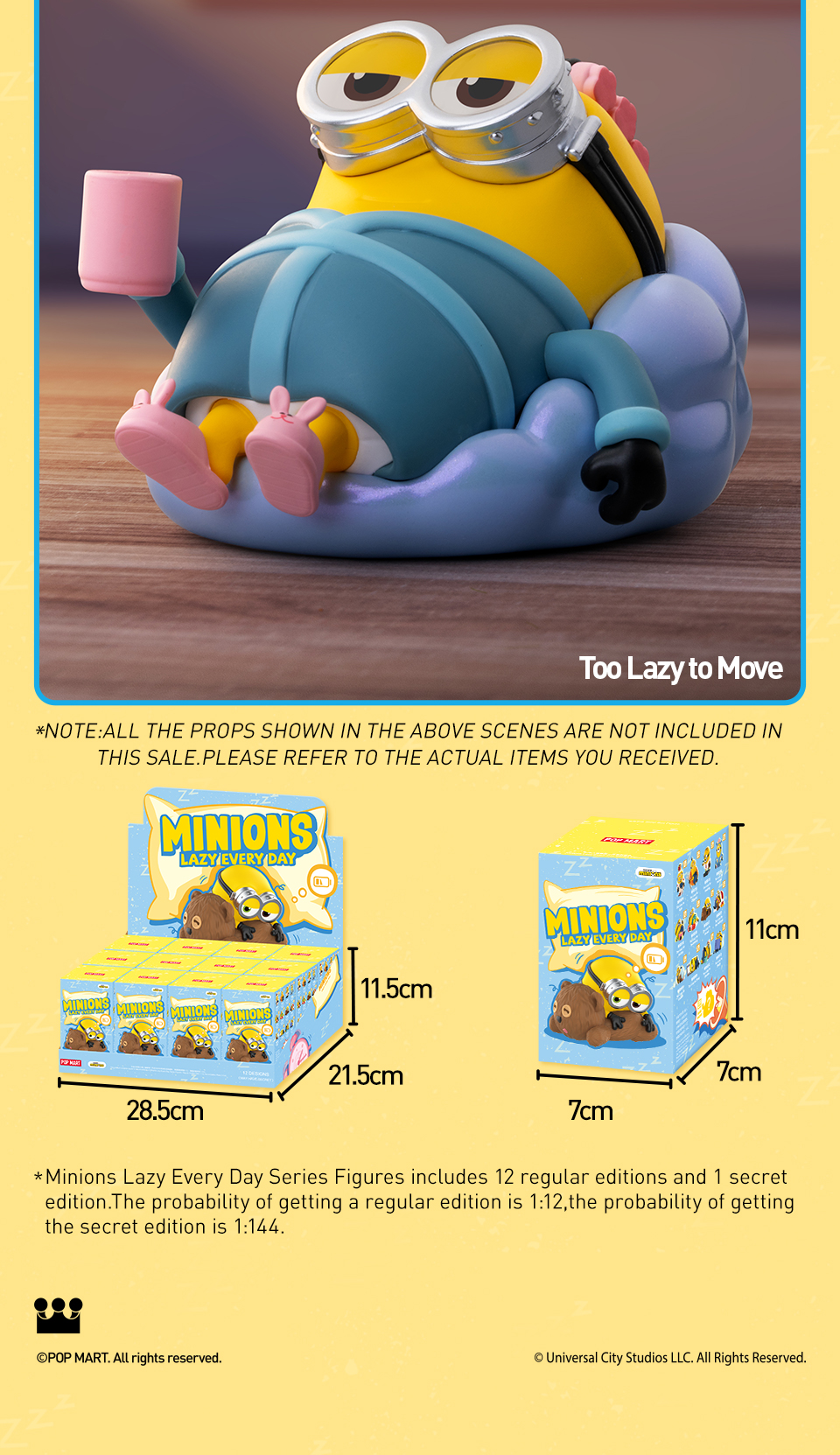POP MART Minions Lazy Every Day Series Figures Blind Box