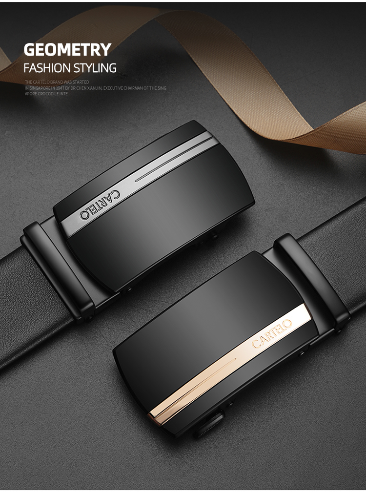 Black Hammer Men Genuine Leather Auto Lock Buckle Belt | Shopee Malaysia