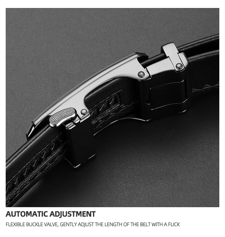 Black Hammer Men Genuine Leather Auto Lock Buckle Belt | Shopee Malaysia