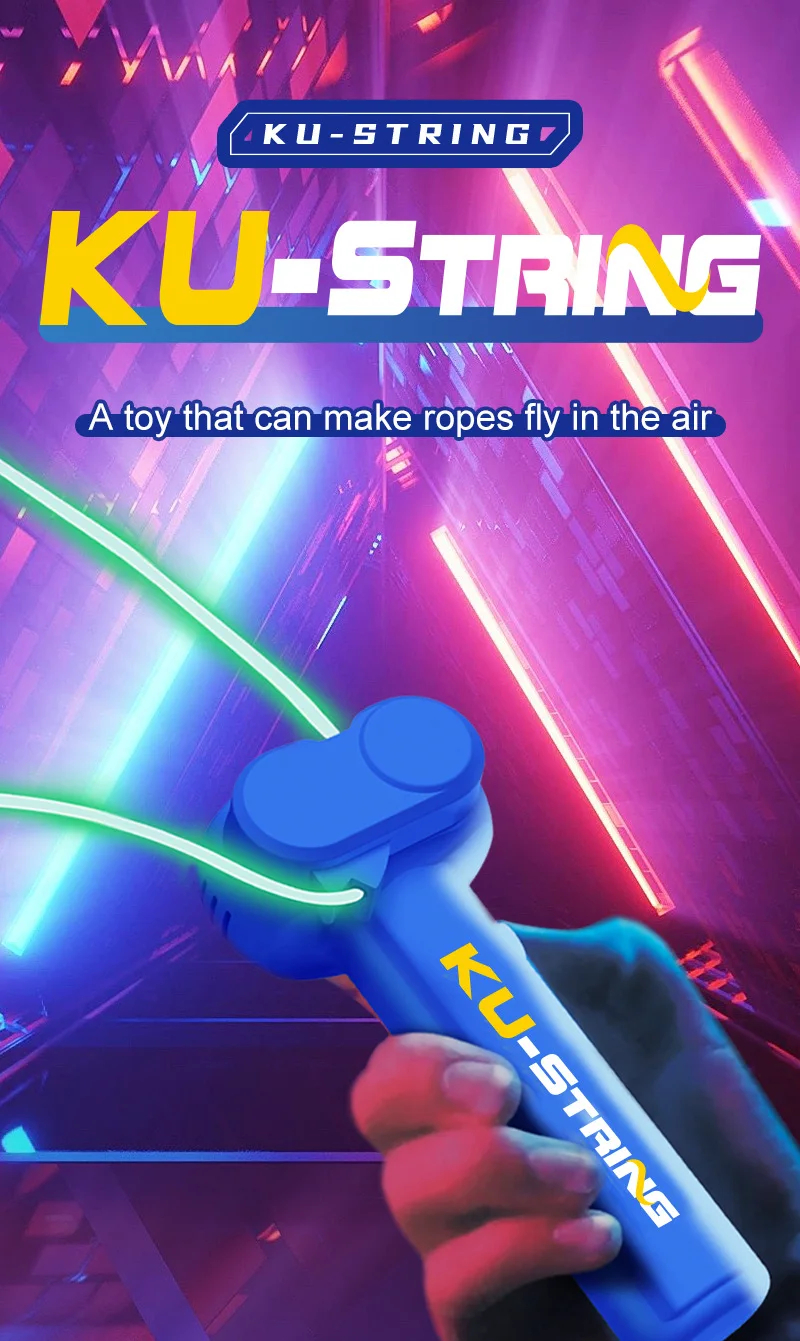(Local Stock) String Rope Glow in The Dark Rope Launcher Toy Portable ...