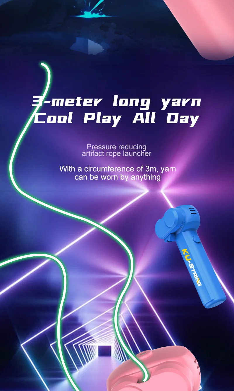(Local Stock) String Rope Glow in The Dark Rope Launcher Toy Portable ...