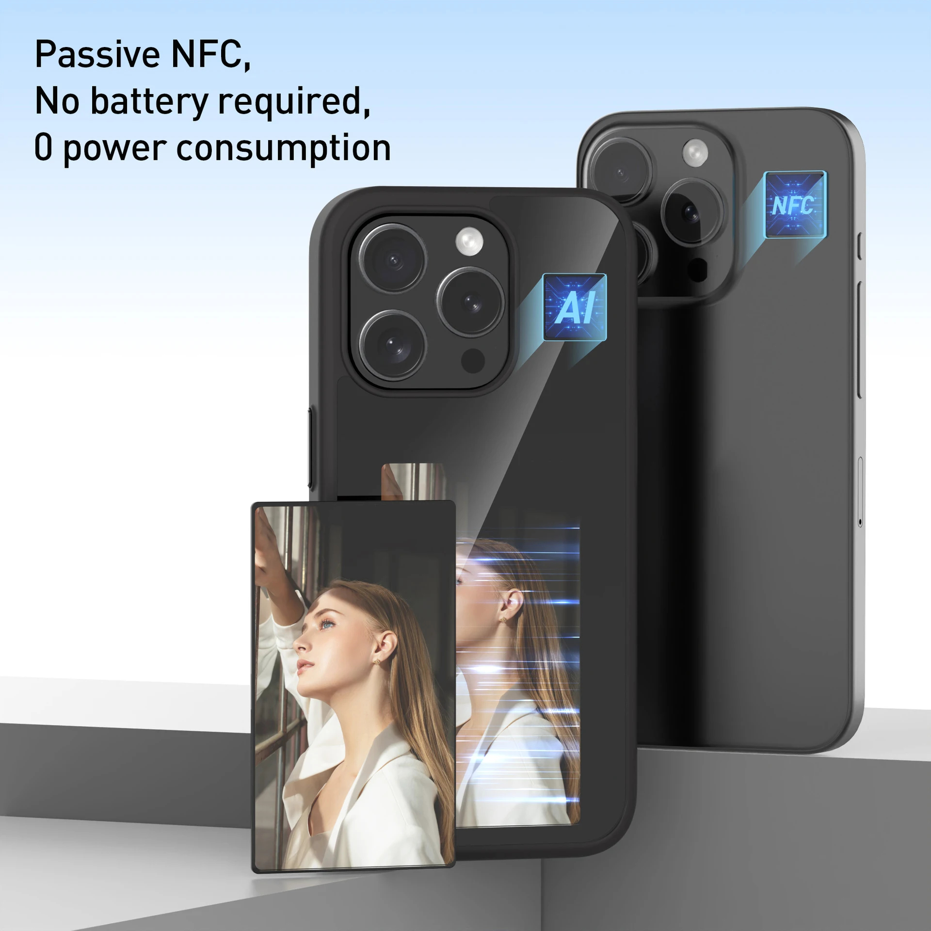 NFC Function Smart Phone Cases For iphone 15 14 13 Pro Max E ink Screen ...