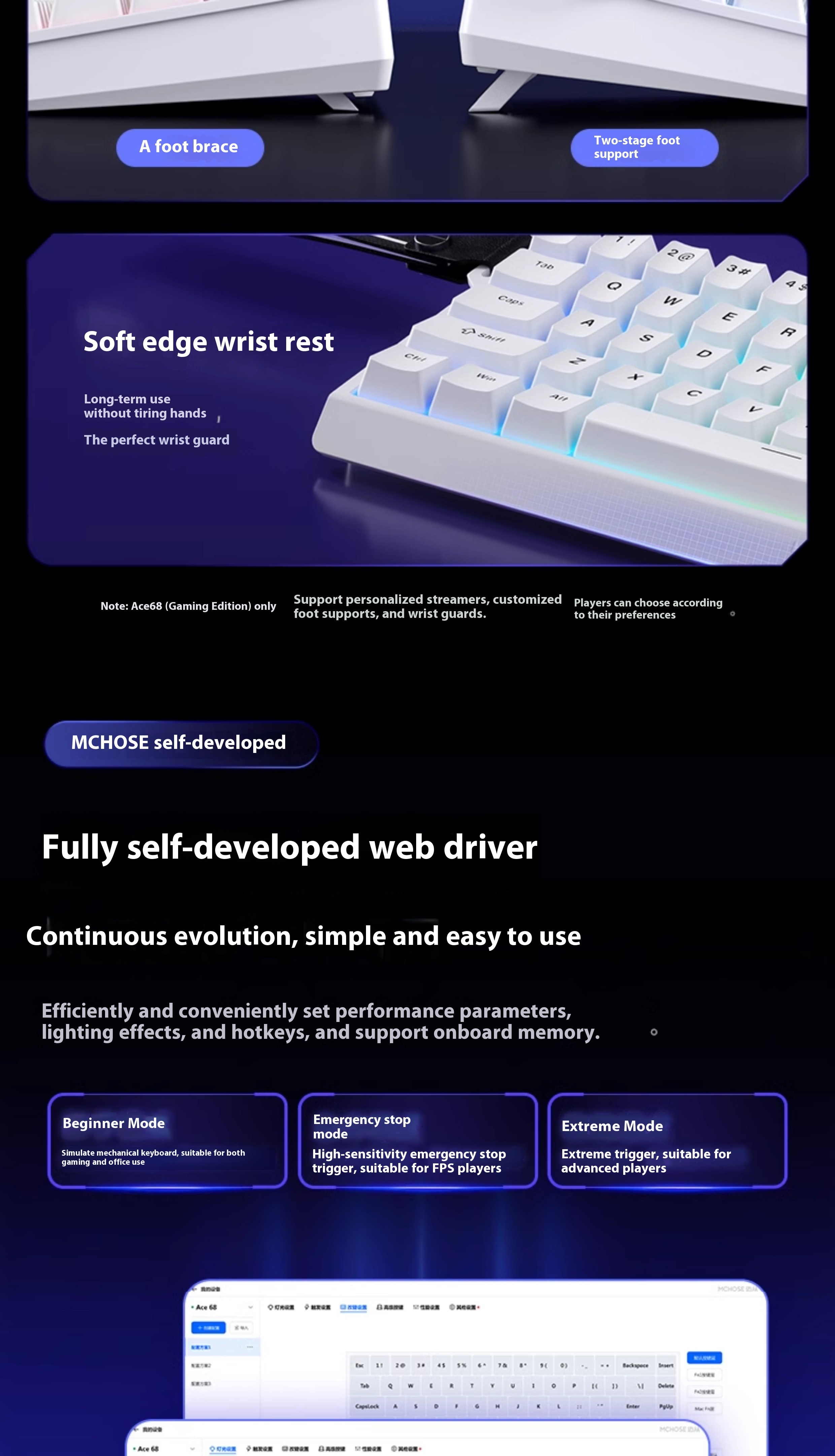 MCHOSE Ace 68 Magnetic Mechanical Keyboard 65% Hot swappable RGB 0.01ms ...