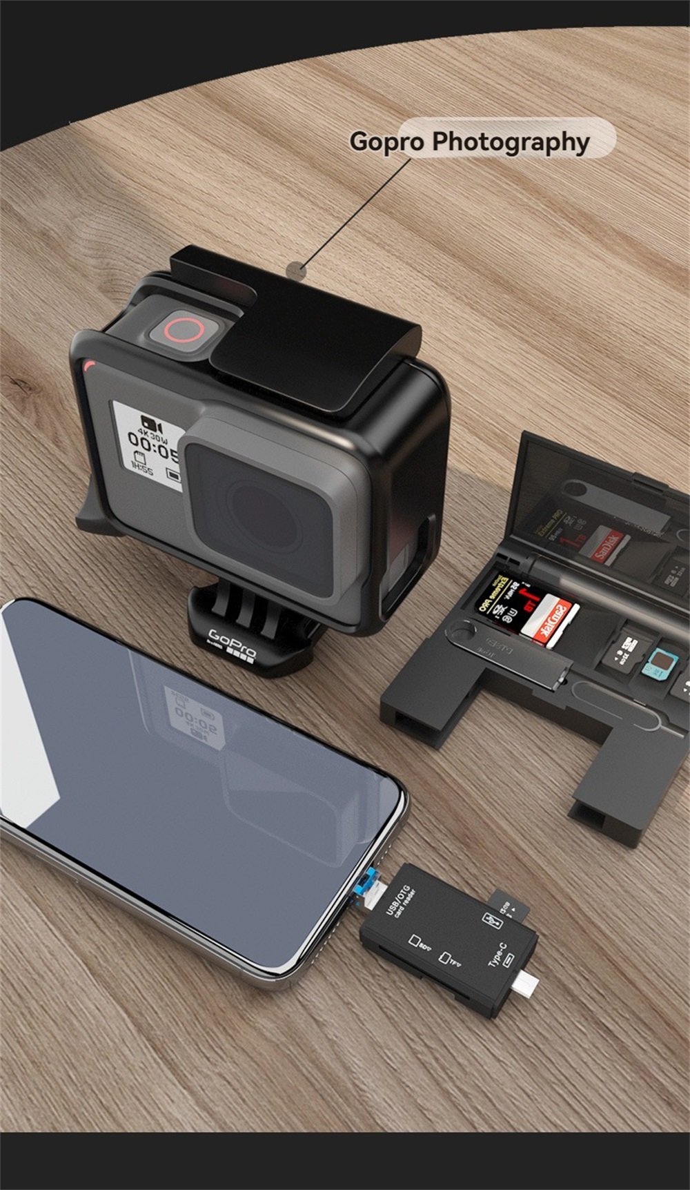 7-in-1 OTG Mobile Card Reader Storage Box Suitable for Type-C Android ...
