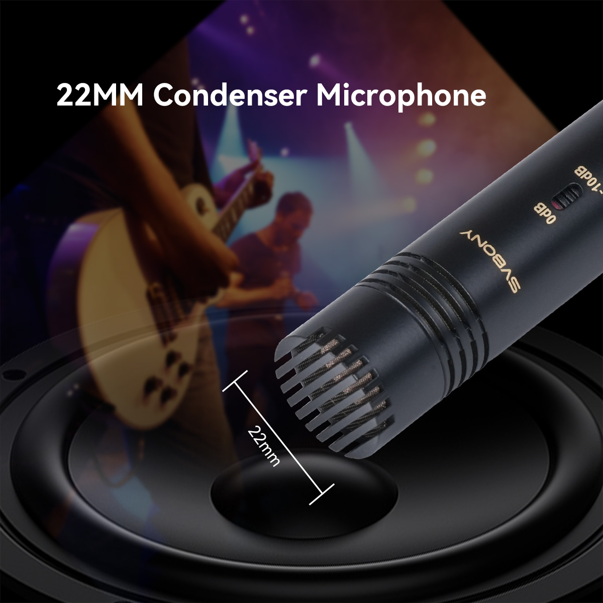 SVBONY SVMic M1 3D Condenser Instrument Stereo Microphone (22mm ...