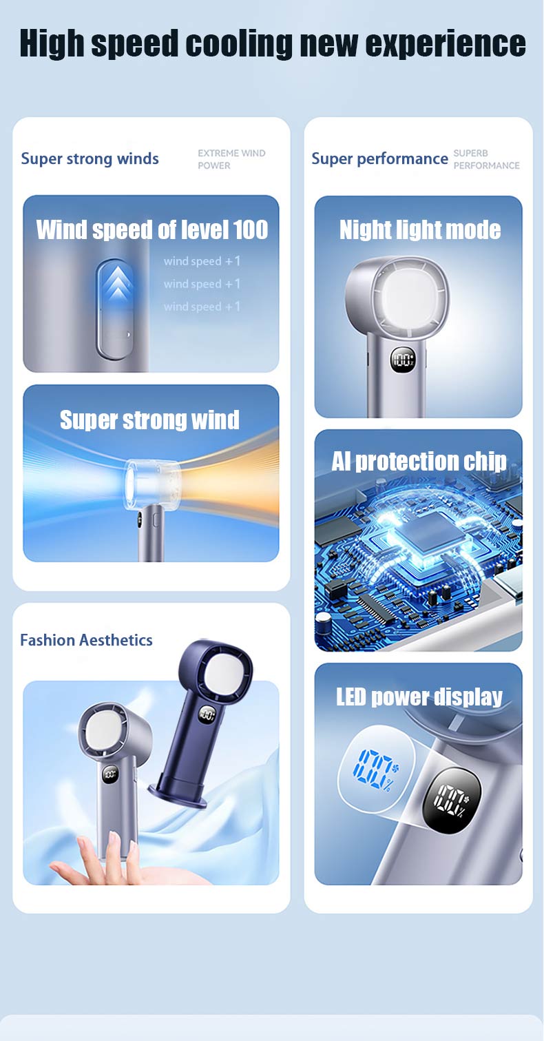 【Never sweat again】VA Mini fan rechargeable Mini portable fan Mini fan ...