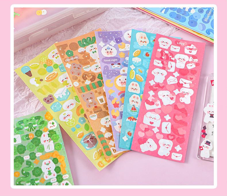 Cute Cartoon Stickers Laser Kawaii Journal Stickers Handbook Goo Card ...