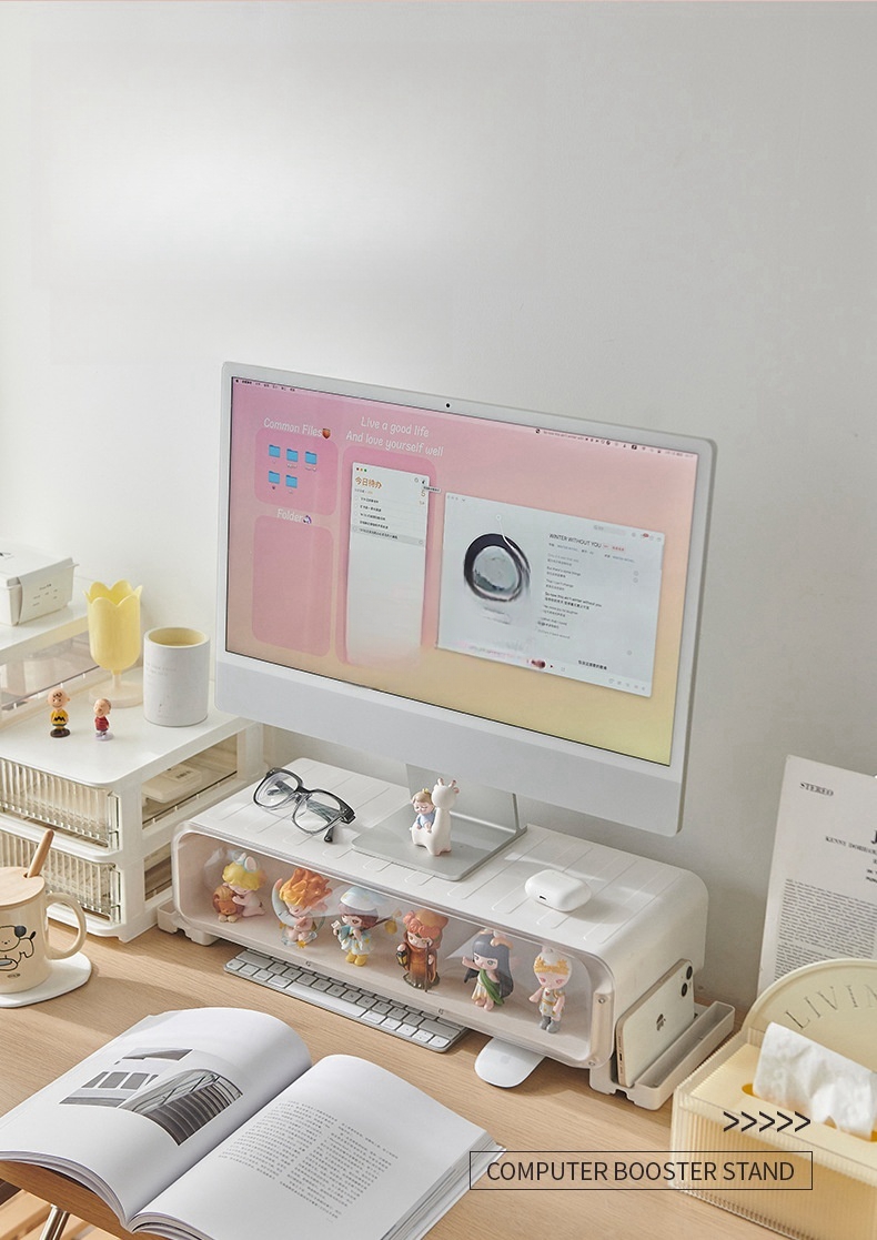 Display Office Monitor Computer Elevated Rack Desktop Organize Computer ...