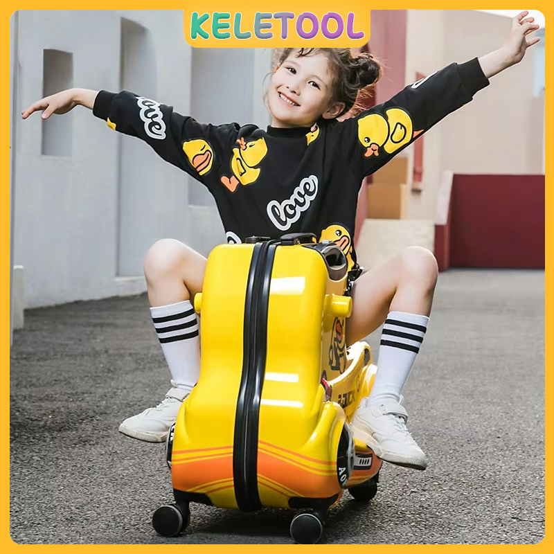 kids luggage BDUCK 20/22/24Inch Travel L Shape Ride On Seat Trolley ...