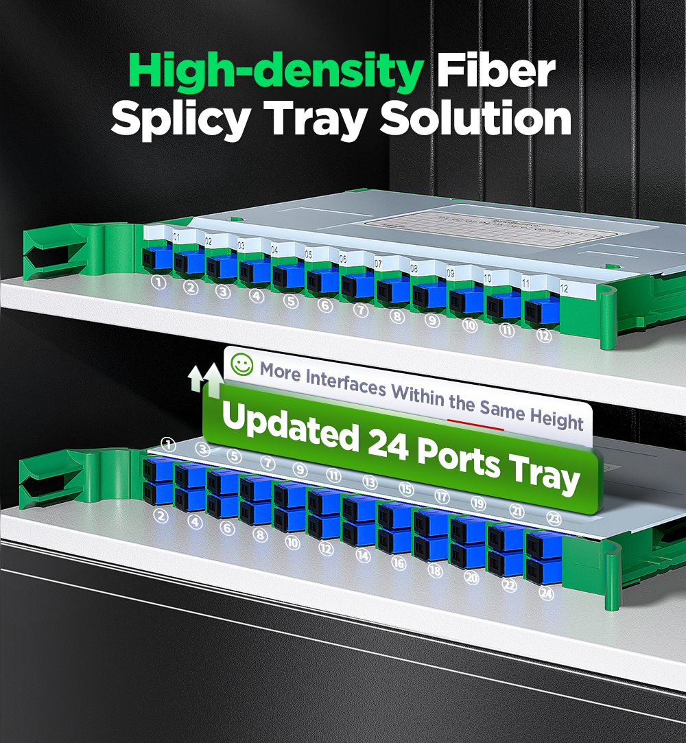 AMPCOM 24 to 96 Core SC Rack Mount Visual Fiber Optic ODF Enclosure ...