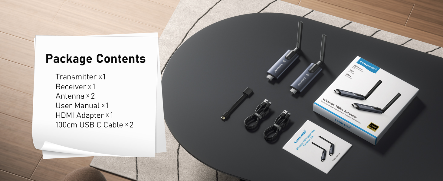 Lemorele R1000 Wireless HDMI Transmitter and Receiver Wireless Expander ...