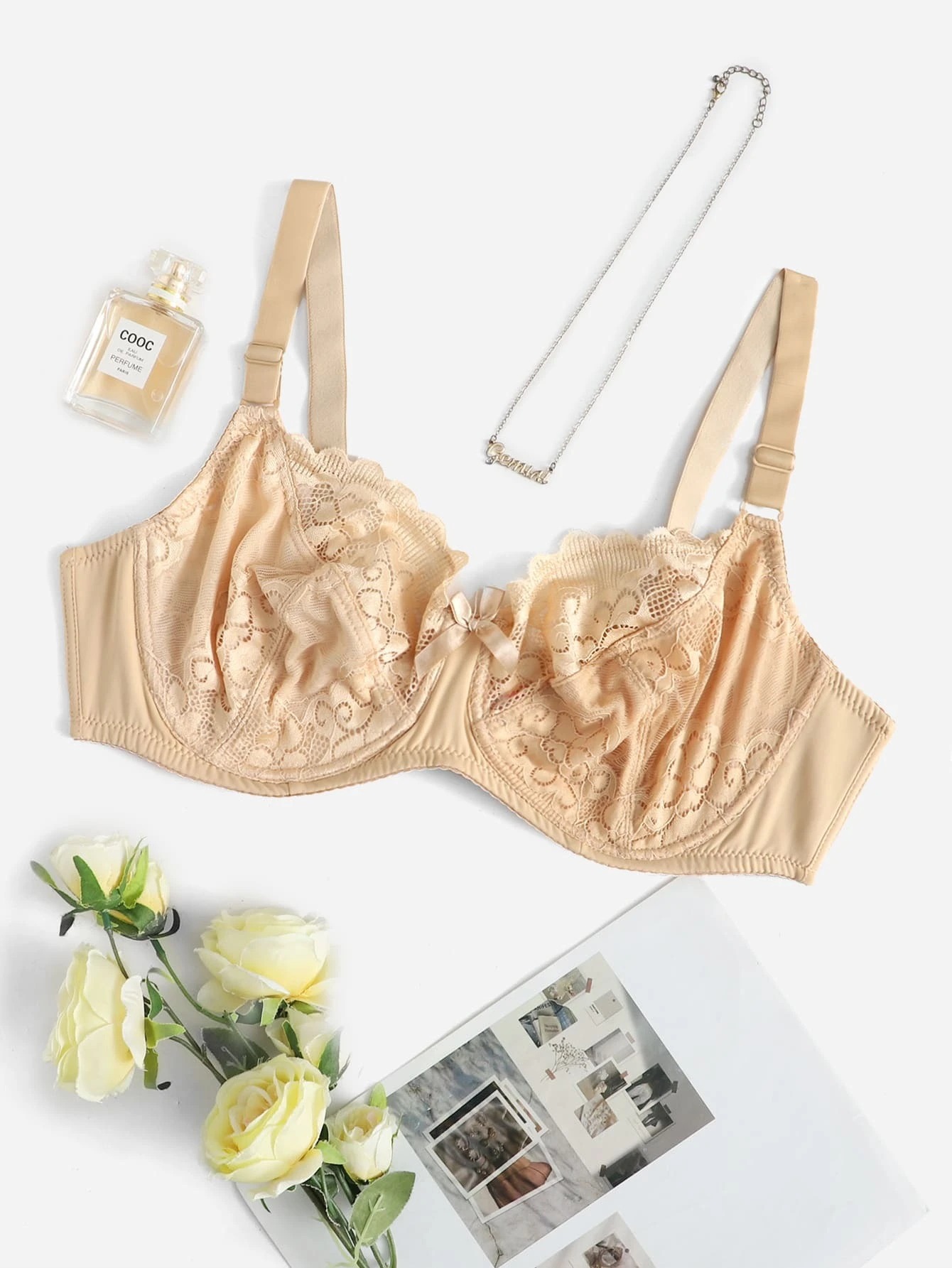 PARIFAIRY Women Bra Plus Size Underwear Floral Lace Bra with wire Thin ...