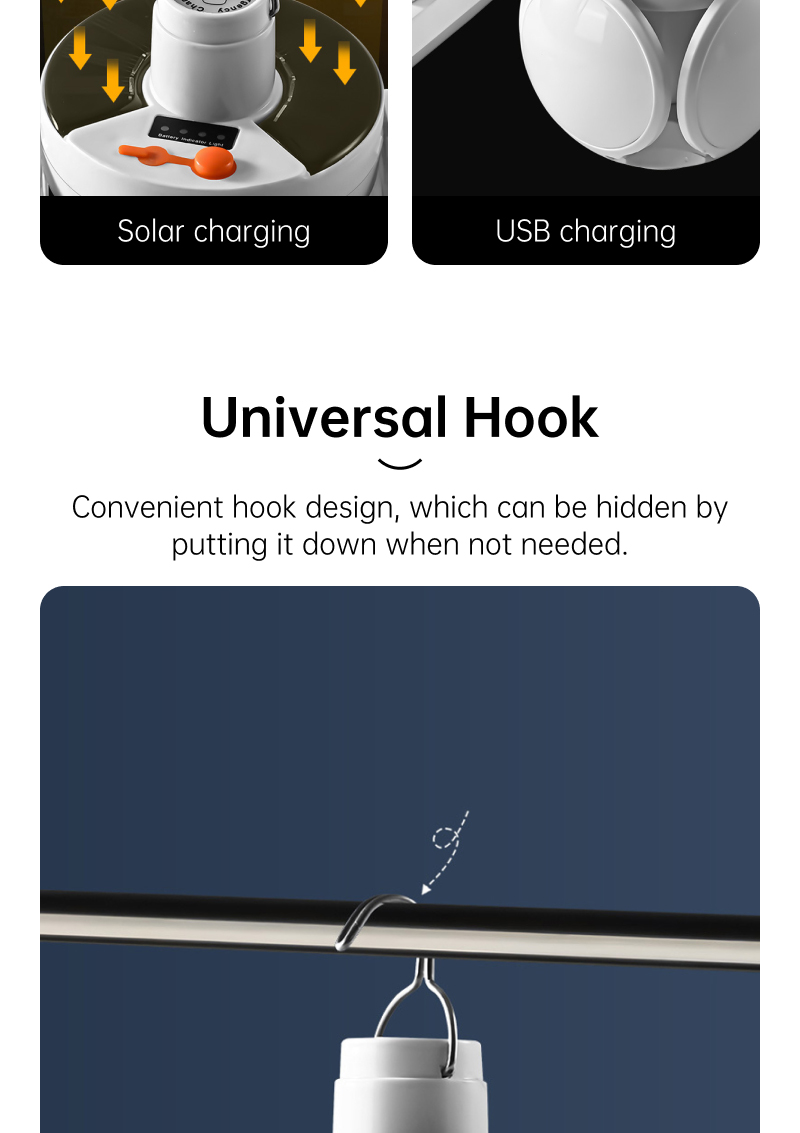 Thunlit USB Charging Super Bright LED Folding Solar Football Light Bulb ...