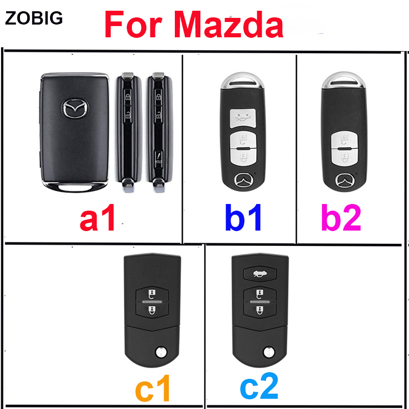 ZOBIG Color Key Fob Cover for Mazda Car Key Case Shell with Keychain ...
