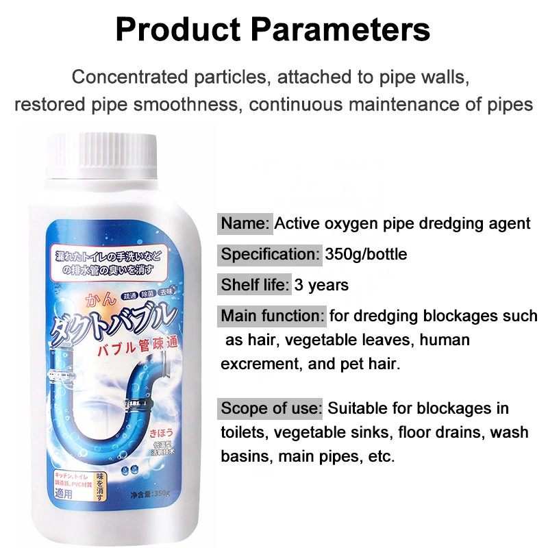 Clog Remover (Liquid/ Powder) Pipe Cleaner Powder Removing Blockage ...