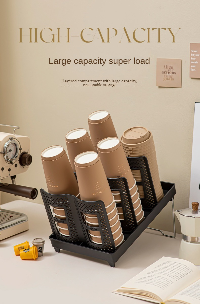 Multi Functional Cup Dispenser, Coffee Water Cup Storage Rack ...