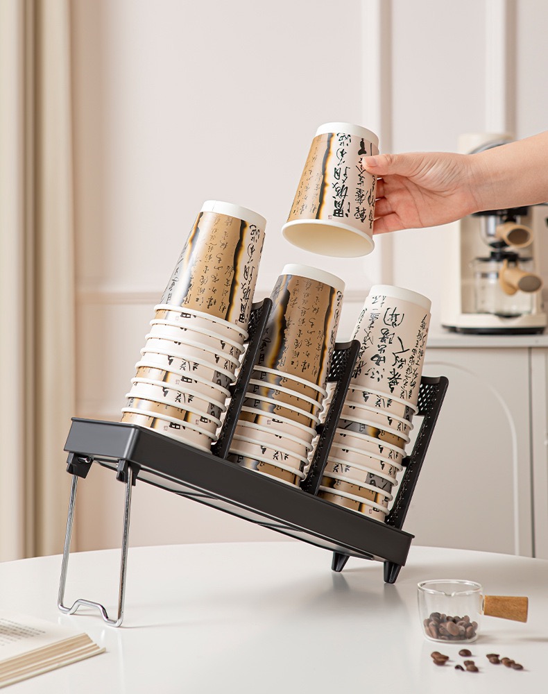 Multi Functional Cup Dispenser, Coffee Water Cup Storage Rack ...