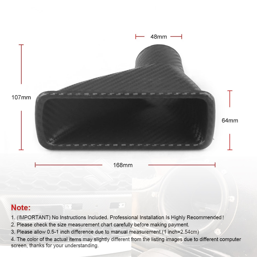 Air Intake Vent Car Front Bumper Grille Inlet Pipe Kit Injection System ...