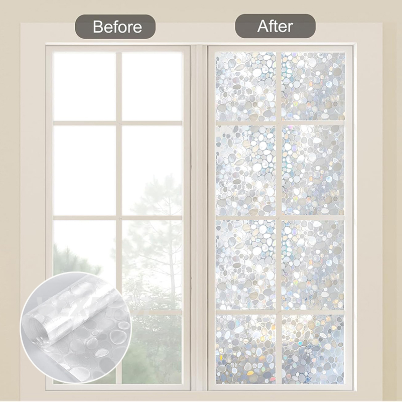 3D Window Film Sticker Privacy, Decorative Glass Film, Removable Static ...