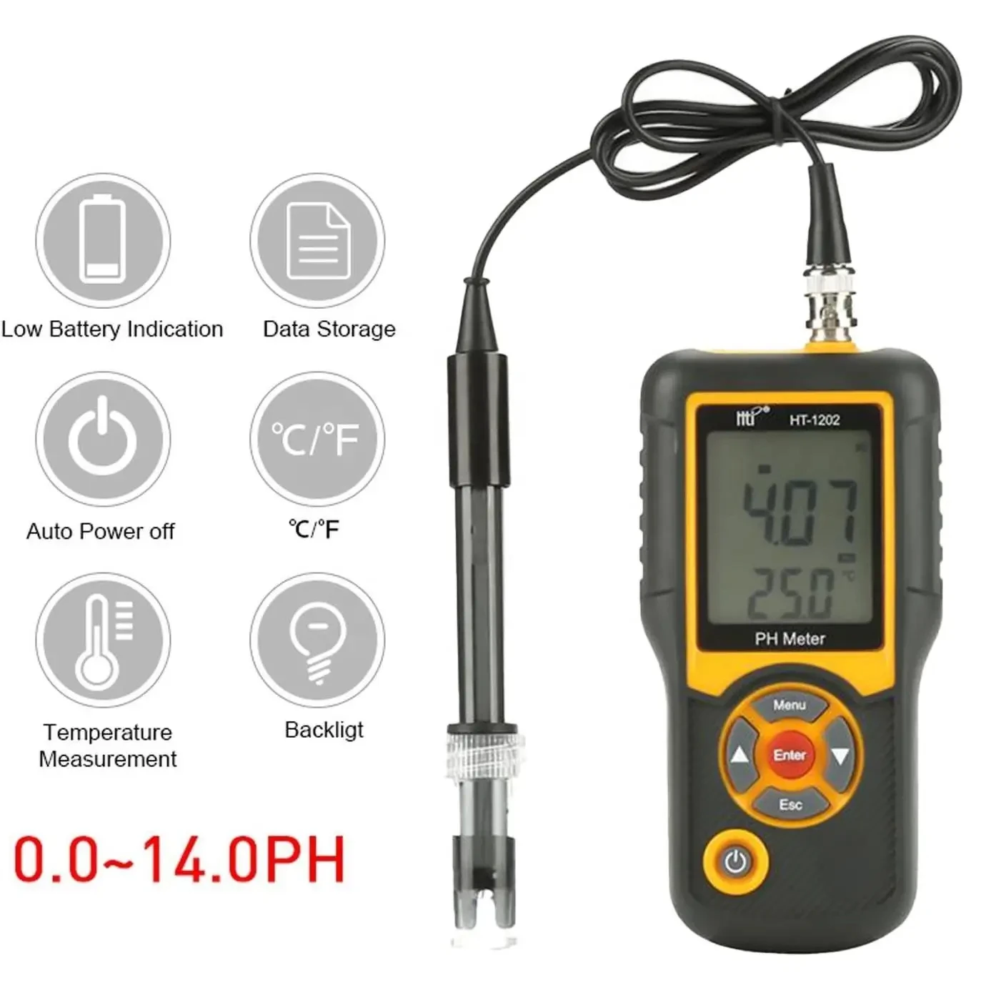 HT-1202 Environmental Protection High Measurement Precision PH Meter ...