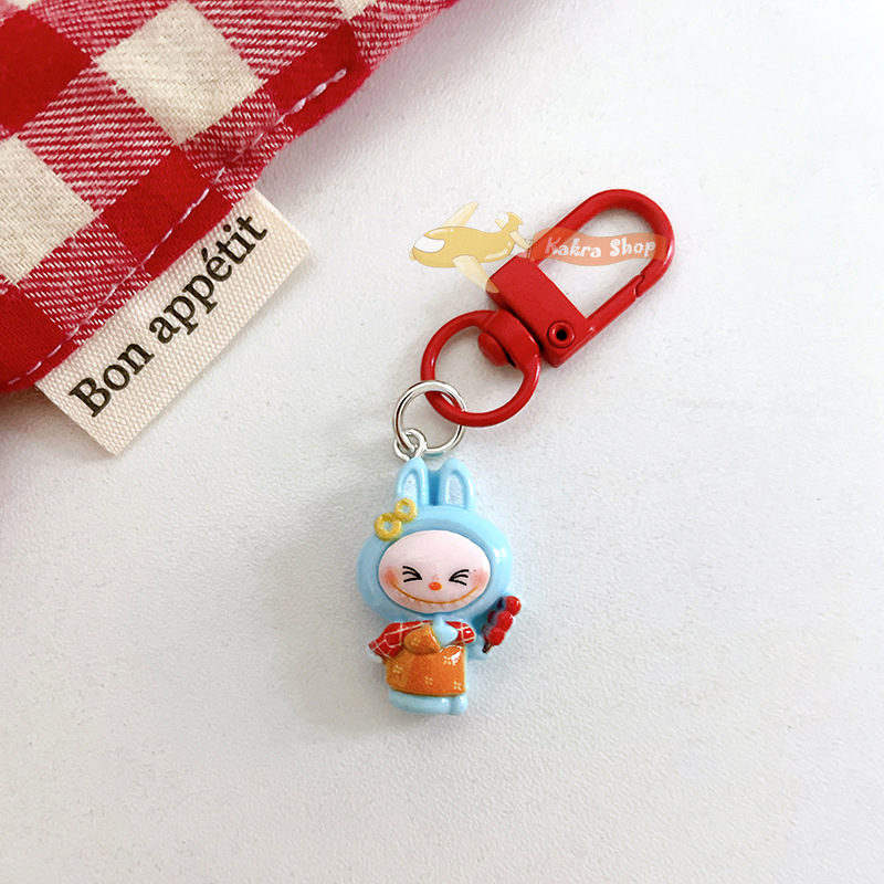 5pcs Labubu Keychain Cartoon Monster Pendant Backpack Decoration Kid ...