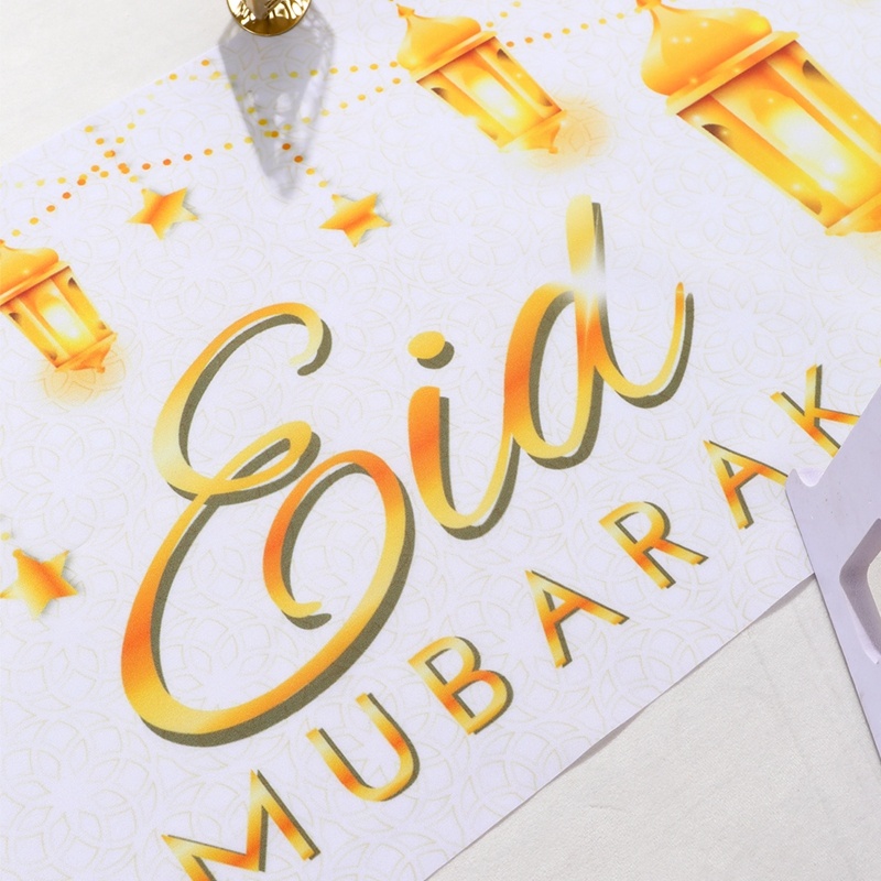 0.35*1.8M Colorful Eid Mubarak Table Runner Polyester Fabric Table ...