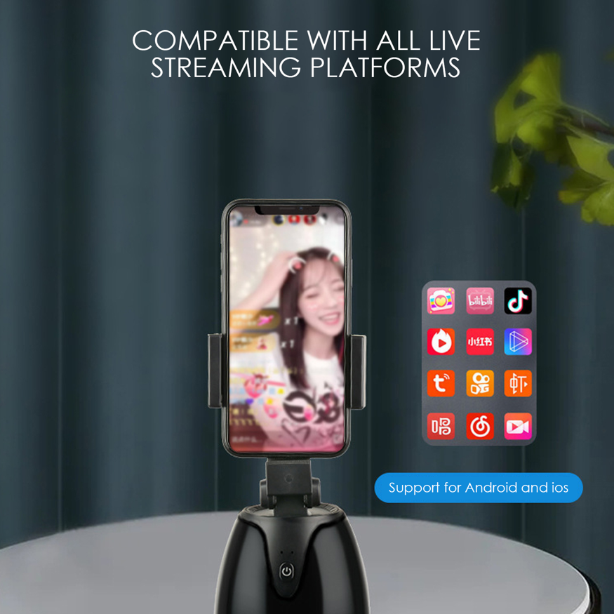 【Ready stock】Auto Face Tracking Phone Holder App Required 360° Rotation ...