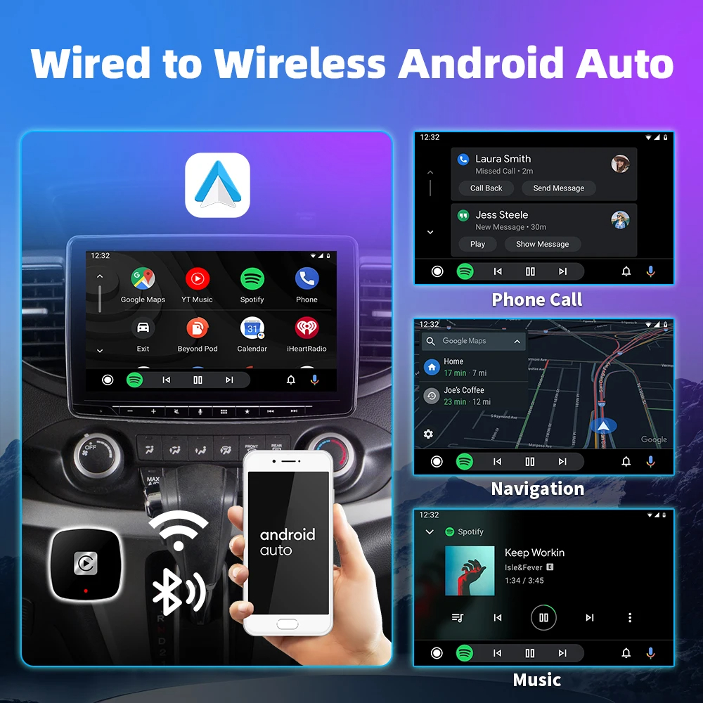 Wireless Carplay Adapter for Android IP Auto 2 in1 Wired to Wireless AI ...