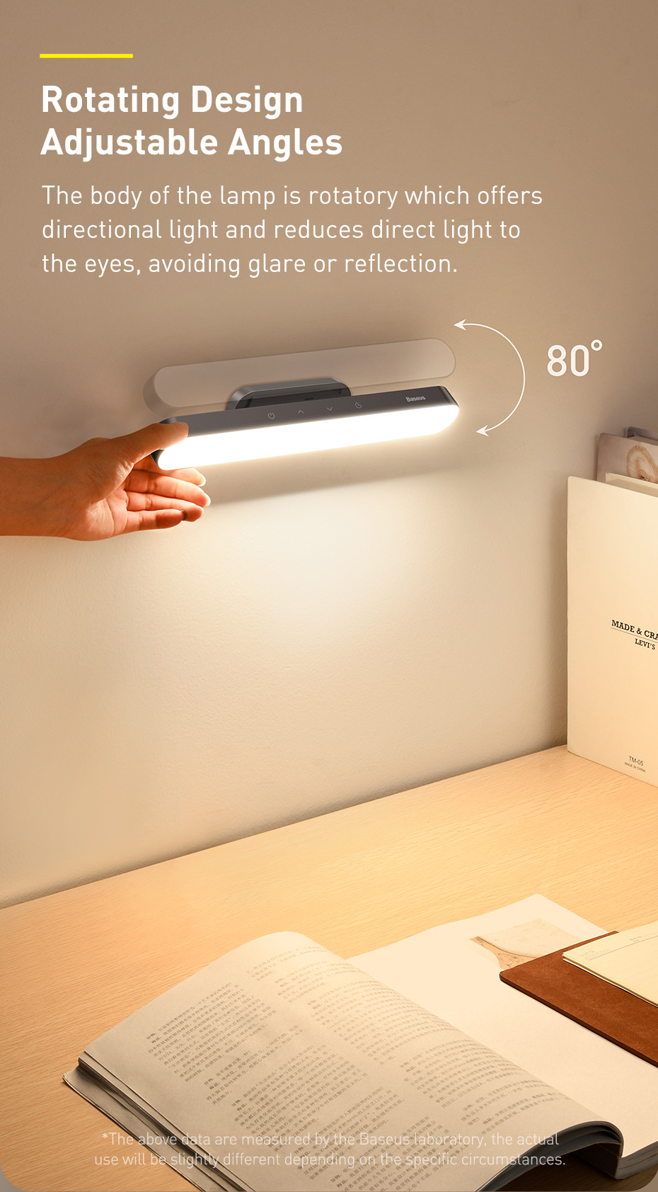 Baseus Night Light Desk Lamp Magnetic LED Table Lamp Stepless Dimming ...
