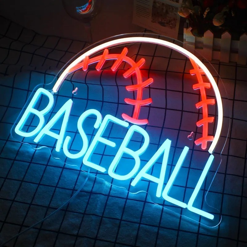 Sports Neon Sign Light Baseball LED Neon Light For Club,Bedroom,Man ...