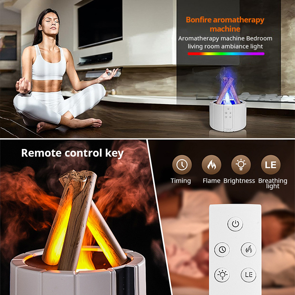 250ml Campfire Flame Fire Diffuser Auto Shut-Off Ultrasonic Aroma ...