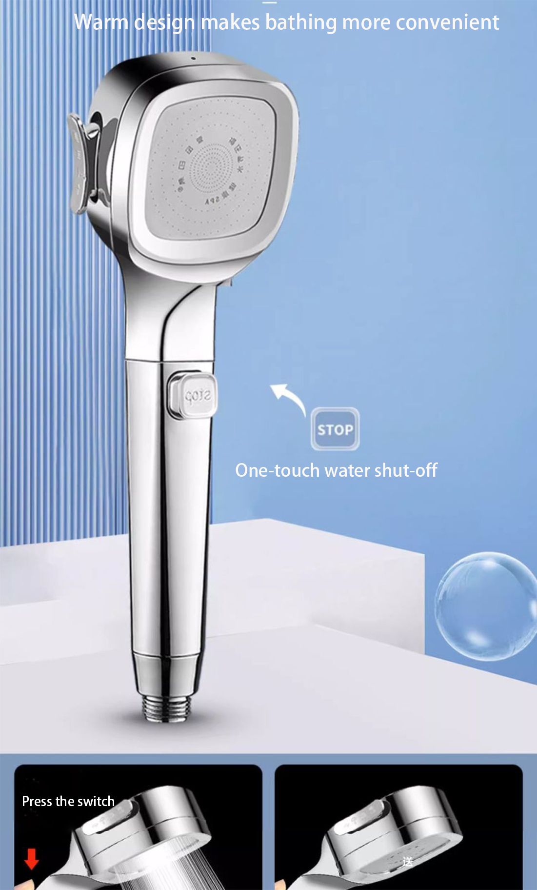 Increase water pressure by 1000% Shower Head High Pressure 5 Modes ...