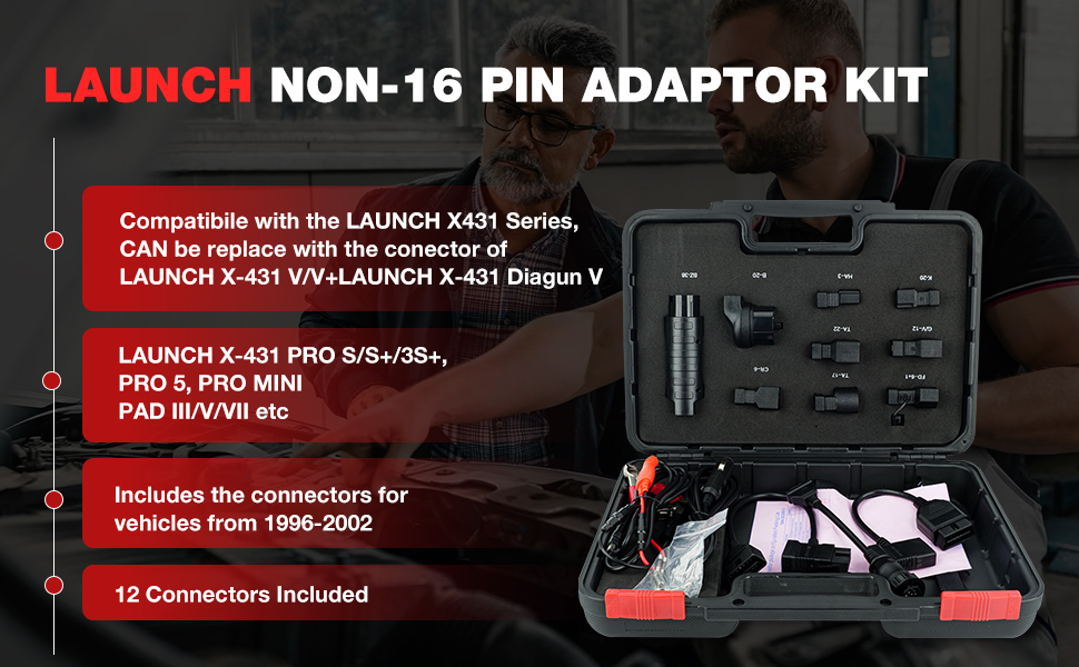 LAUNCH Non-16 Pin Adapter Kit Work for LAUNCH CRP919E BT/ CRP919X BT ...