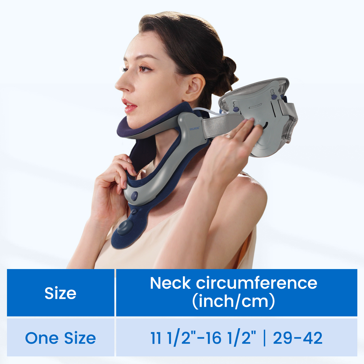 VELPEAU Cervical Neck Traction Device, Air Pump Adjustable Neck Support ...