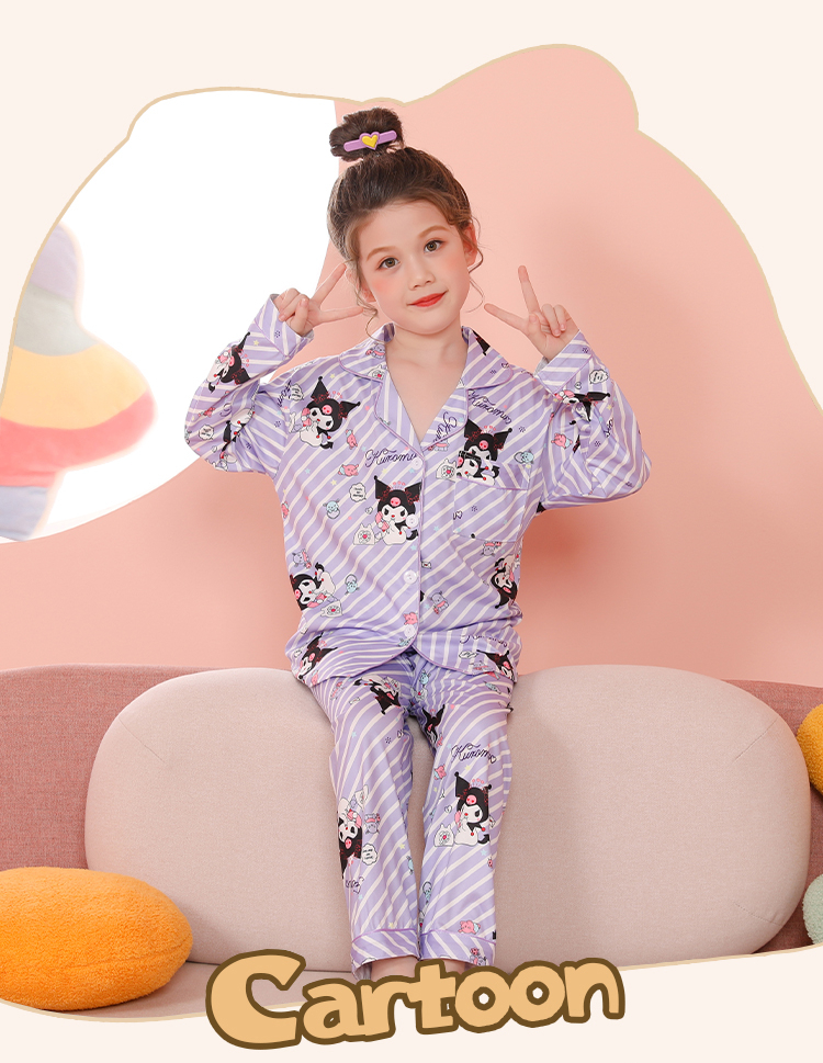 Kids Pyjamas Cool Short Sleeve Nightwear Cartoon Labubu Girls Pyjamas Sets Baju Kuromi I.161959368