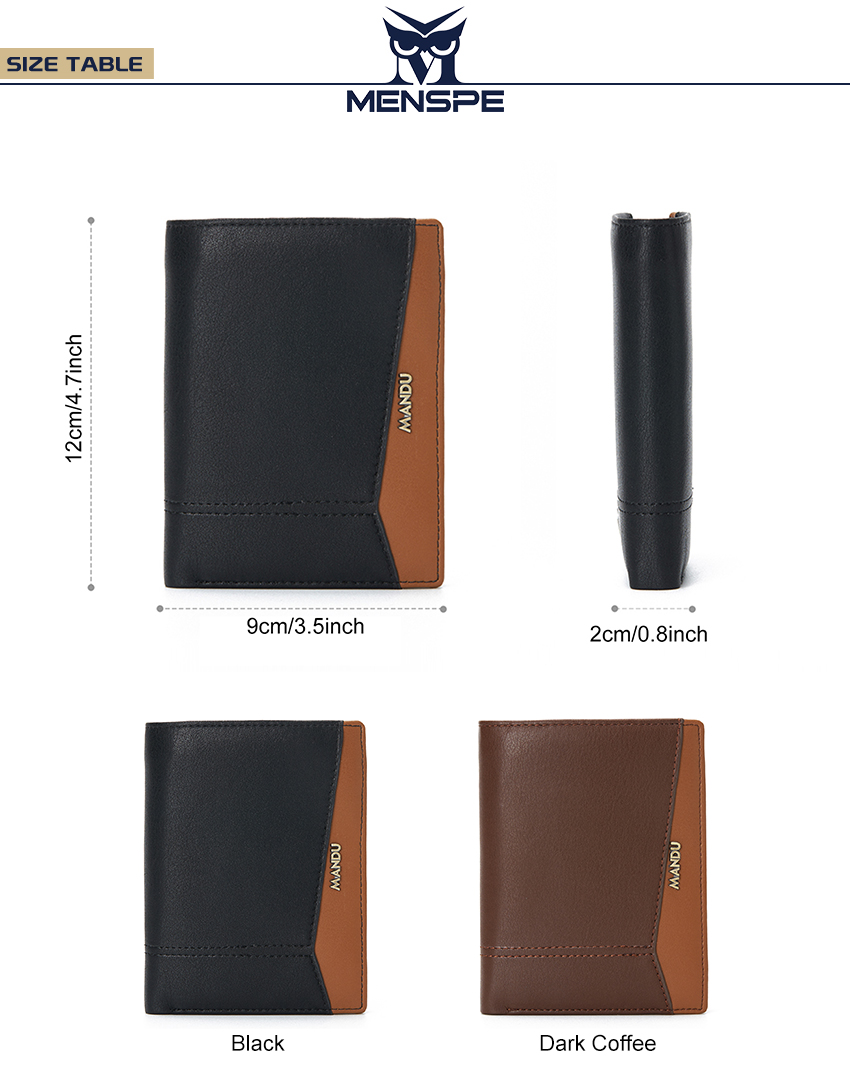 MENSPE Men Short Wallet Drawable Card Slot Design RFID Block Wallet ...