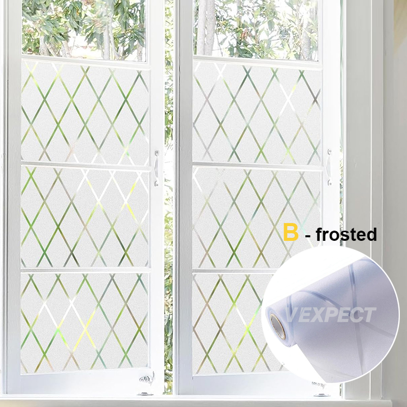 Window Privacy Film Sticker Non-Adhesive Privacy Window Film Frosted ...