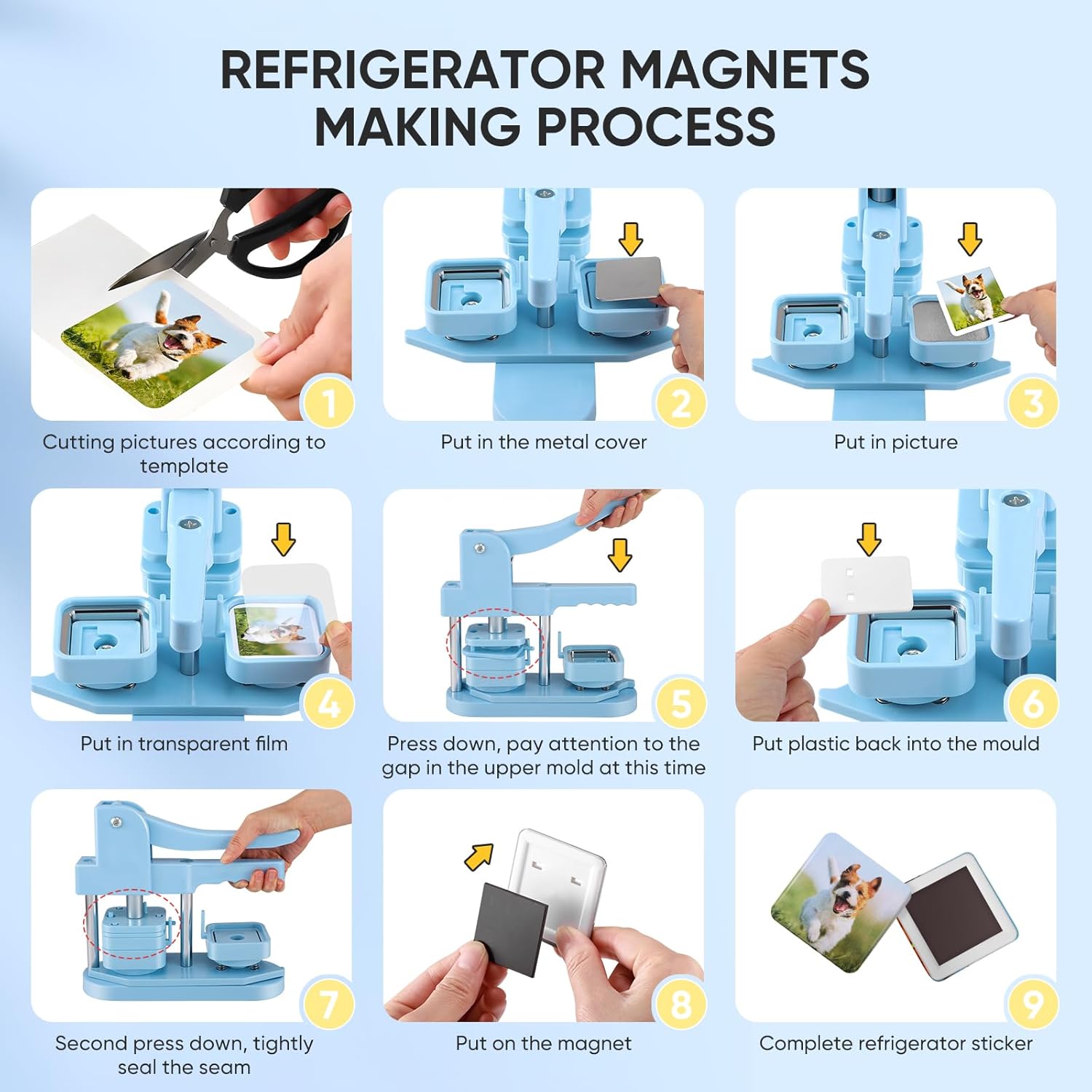 Local delivery+COD Fridge Magnet Button Maker Machine, 50mm/1.97 inch ...