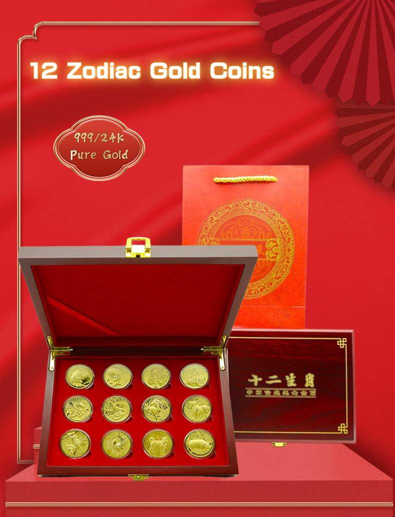 【HETIN】12 Pieces Zodiac Signs Set (1.2gram) 999/24K Pure Gold Bar ...