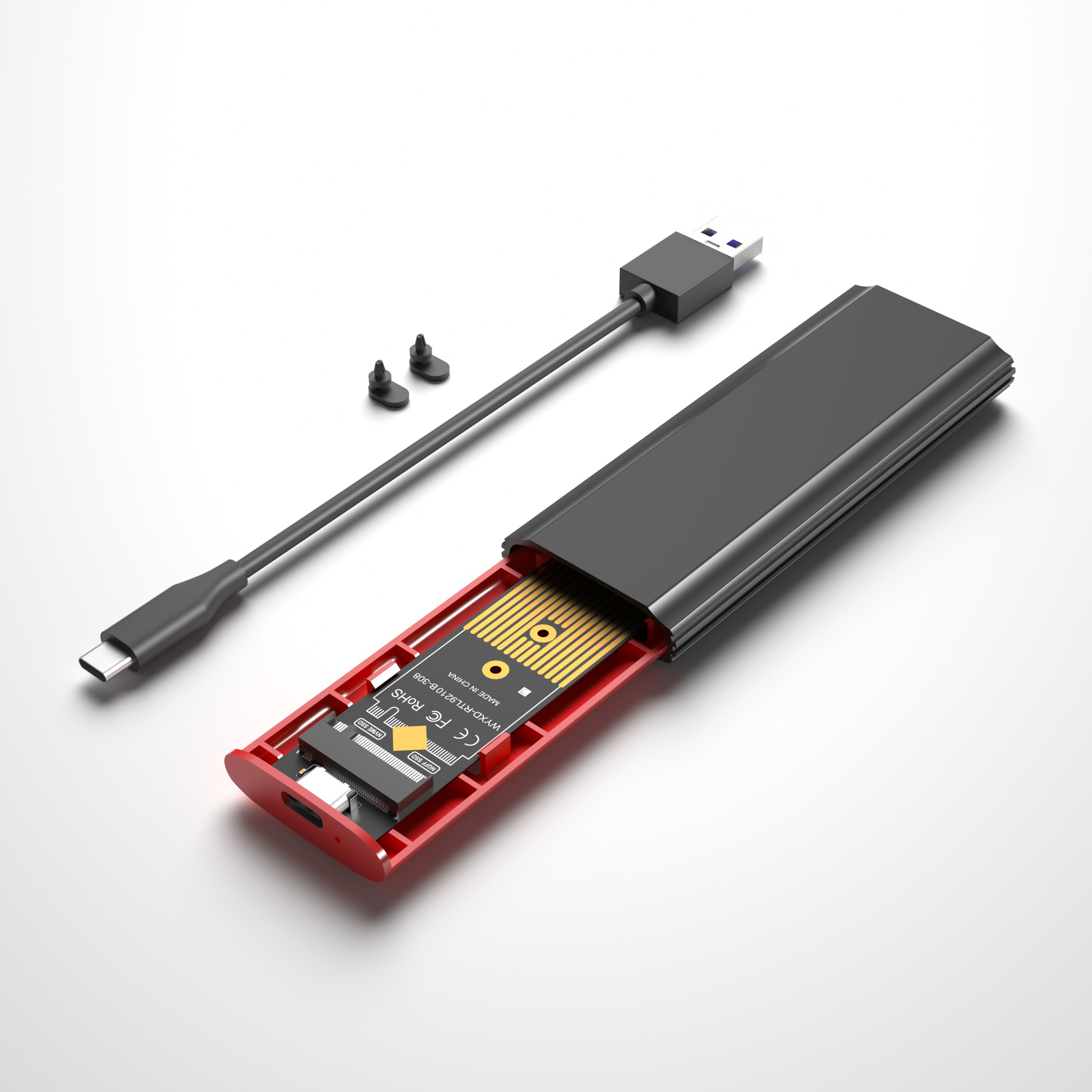 [Local Shipment] 10Gbps M.2 NVMe SATA SSD Enclosure Case Box Applied to ...