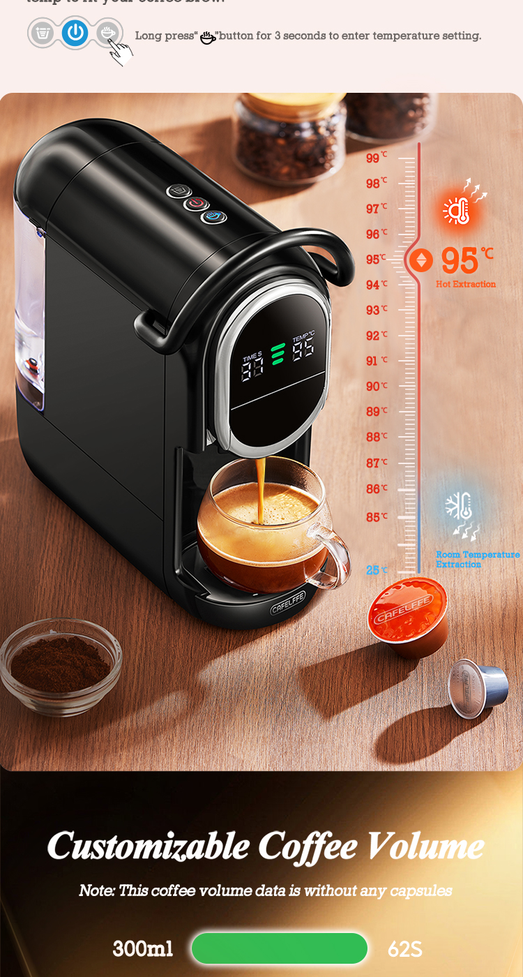 Cafelffe 4 In 1 Capsule Coffee Machine With Temperature And Coffee ...