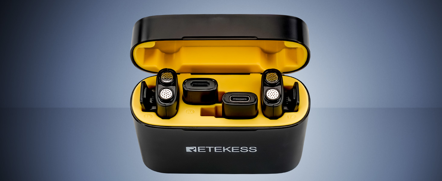 Retekess TG103 Wireless Lapel Microphone AI Noise Reverberation Array ...
