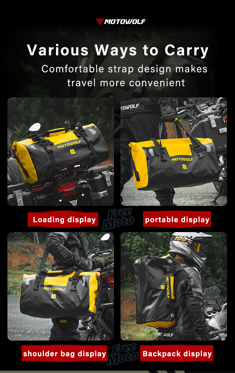 MOTOWOLF Riding Waterproof luggage handbag SADDLE Bag 40L 66L ...