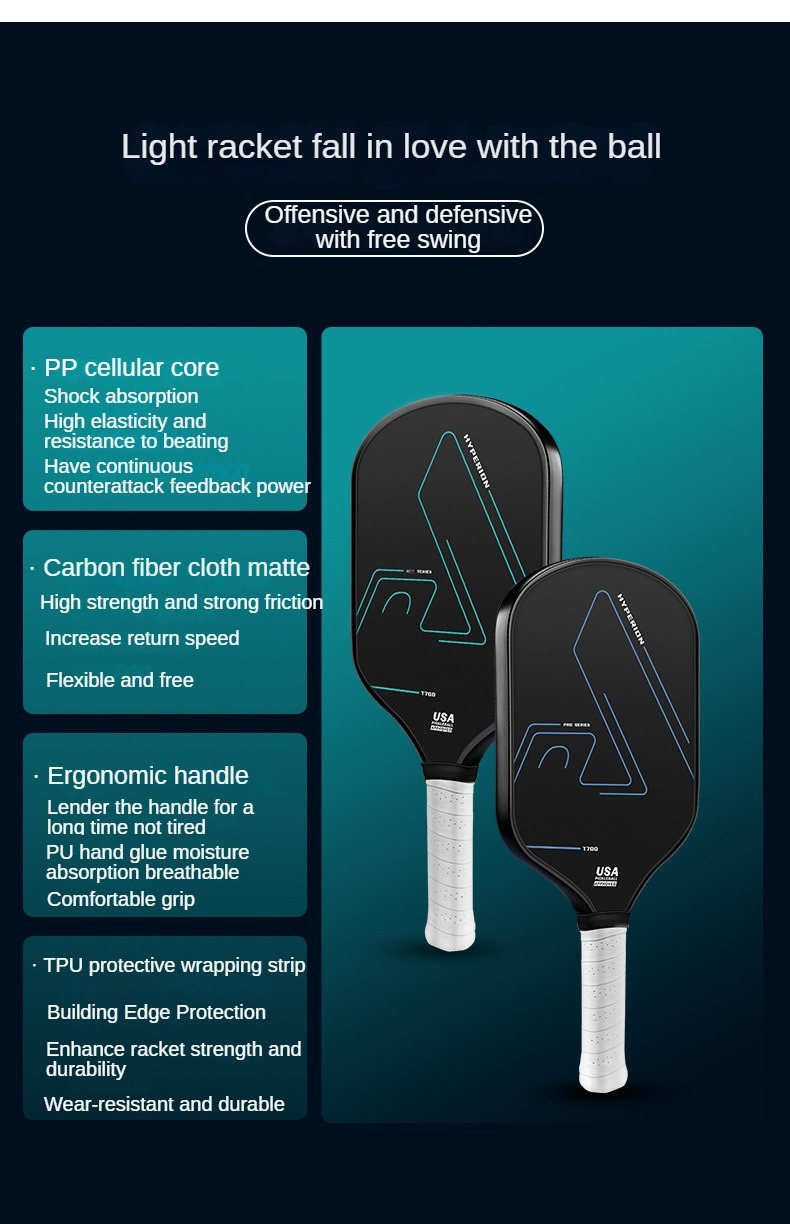 Pickle Ball Paddle Carbon Fiber Cloth Pattern Frosted T700 Pickleball ...